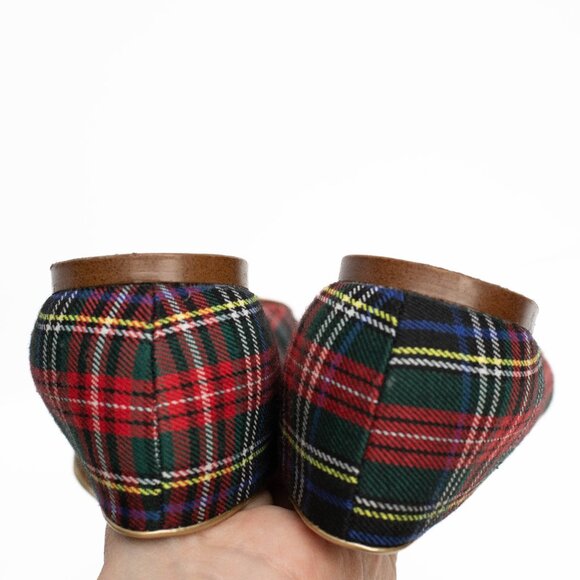J.Crew Stewart Tartan Smoking Loafers Women's Size 8 Slip-On Flats Holiday Chic - Picture 8 of 10